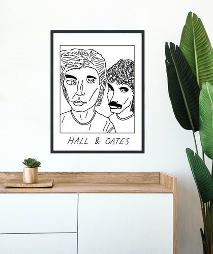 Badly Drawn Hall & Oates - Poster - BUY 2 GET 3RD FREE ON ALL PRINTS