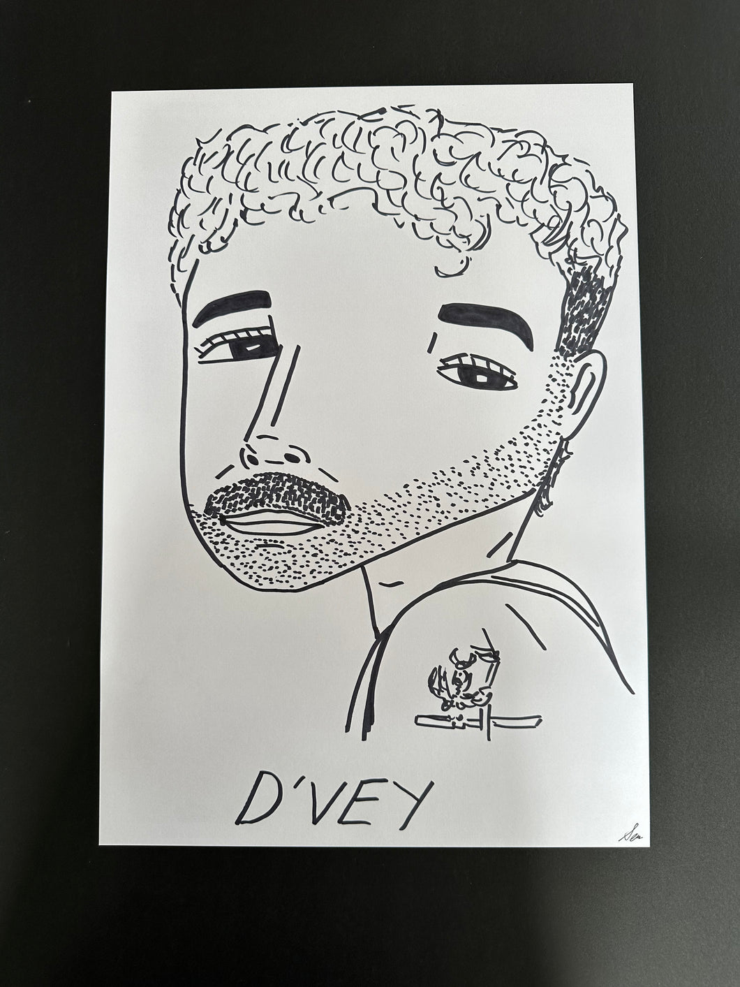 Badly Drawn D'Vey - Original Drawing - A3.