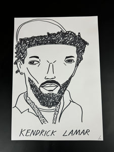 Badly Drawn Kendrick Lamar - Original Drawing - A3.