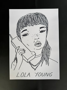 Badly Drawn Lola Young  - Original Drawing - A3.
