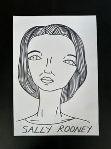 Badly Drawn Sally Rooney - Original Drawing - A3.