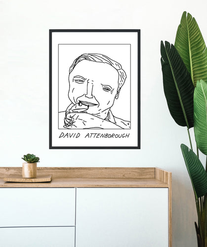 Badly Drawn David Attenborough - Poster - BUY 2 GET 3RD FREE ON ALL PRINTS