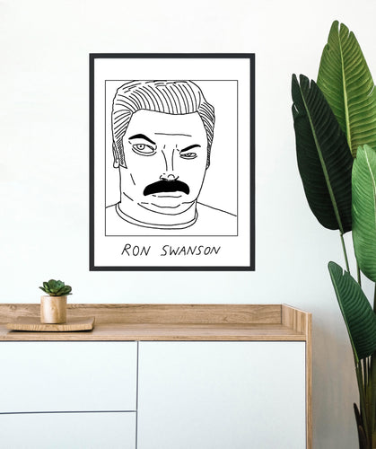 Badly Drawn Ron Swanson - Poster - BUY 2 GET 3RD FREE ON ALL PRINTS
