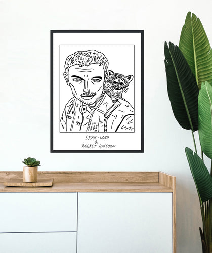 Badly Drawn Star Lord & Rocket Racoon - Poster - BUY 2 GET 3RD FREE ON ALL PRINTS