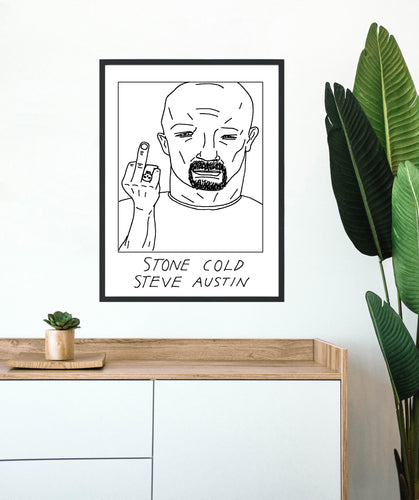 Badly Drawn Stone Cold Steve Austin - Poster - BUY 2 GET 3RD FREE ON ALL PRINTS