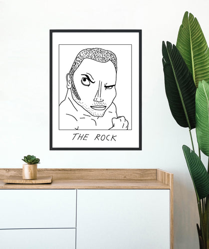 Badly Drawn The Rock - Poster - BUY 2 GET 3RD FREE ON ALL PRINTS