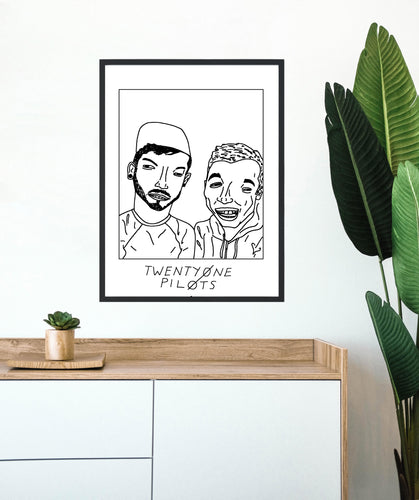 Badly Drawn Twenty One Pilots - Poster - BUY 2 GET 3RD FREE ON ALL PRINTS