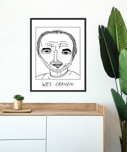 Badly Drawn Wes Craven Poster - BUY 2 GET 3RD FREE ON ALL PRINTS