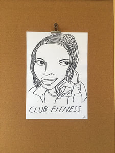 Badly Drawn Club Fitness - Original Drawing - A3.