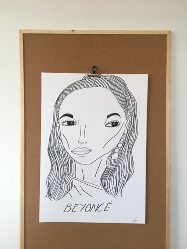 Badly Drawn Beyonce - Original Drawing - A2
