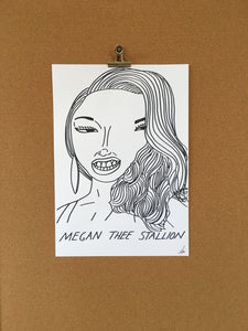 SOLD OUT - Badly Drawn Megan Thee Stallion - Original Drawing - A3.