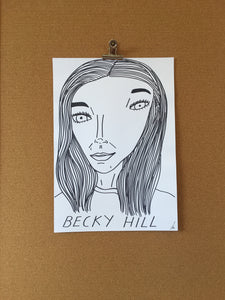 Badly Drawn Becky Hill - Original Drawing - A3.