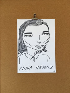 SOLD - Badly Drawn Nina Kraviz - Original Drawing - A3.