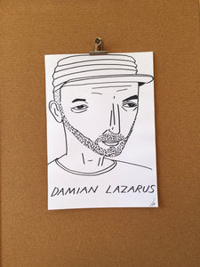 Badly Drawn Damian Lazarus - Original Drawing - A3.