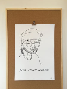 Badly Drawn David Foster Wallace  - Original Drawing - A2.