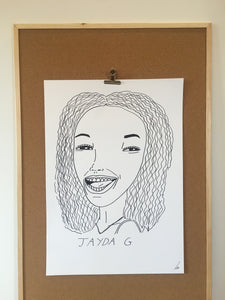 Badly Drawn Jayda G - Original Drawing - A2.