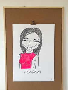 Badly Drawn Zendaya - Original Drawing - A2.