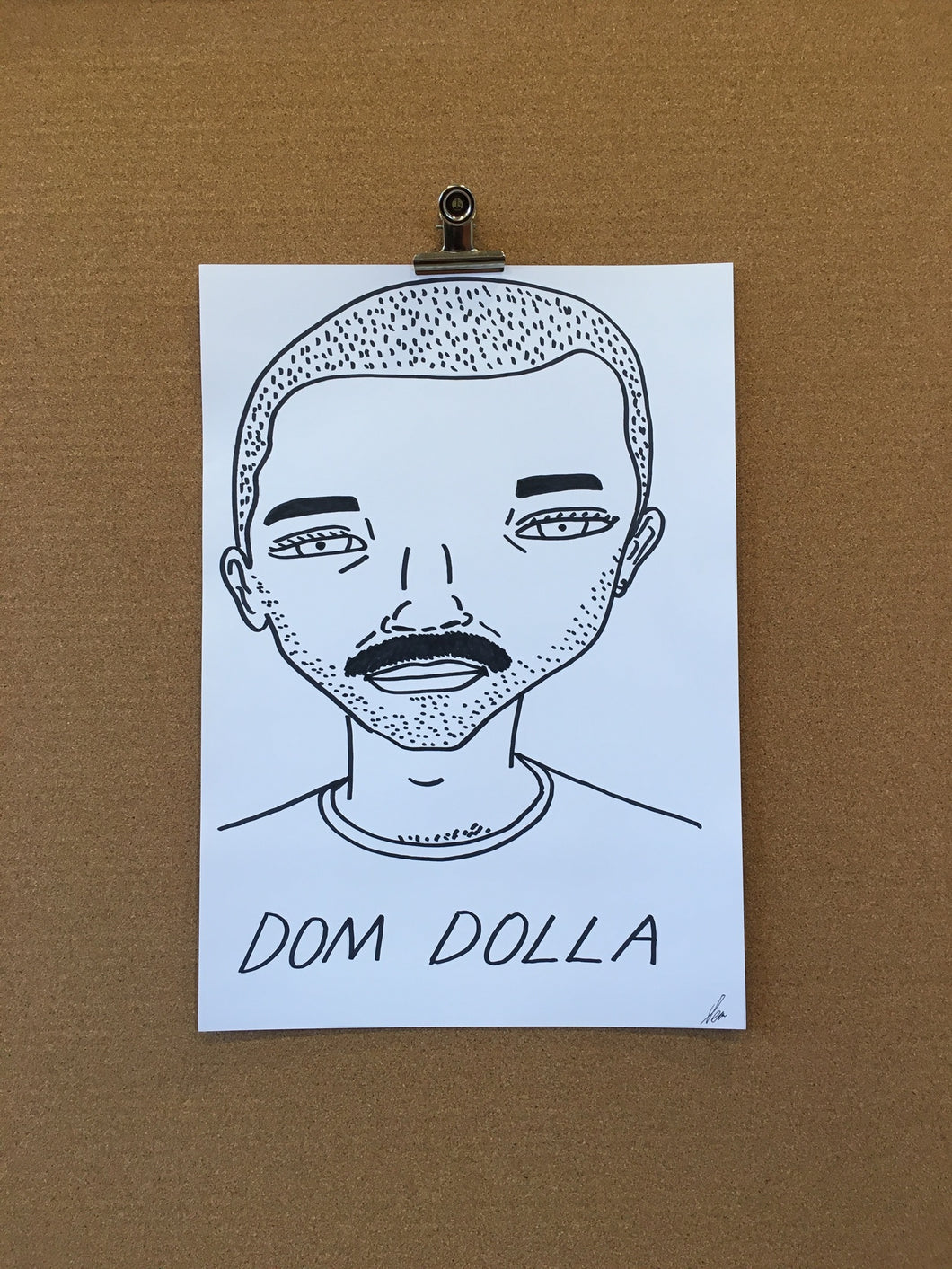 Badly Drawn Dom Dolla - Original Drawing - A3.