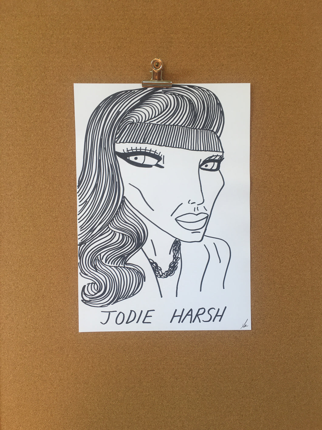 Badly Drawn Jodie Harsh - Original Drawing - A3.