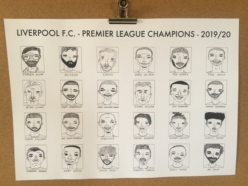 Liverpool F.C. - Premier League Champions 2019/20 - A3 - Free Shipping