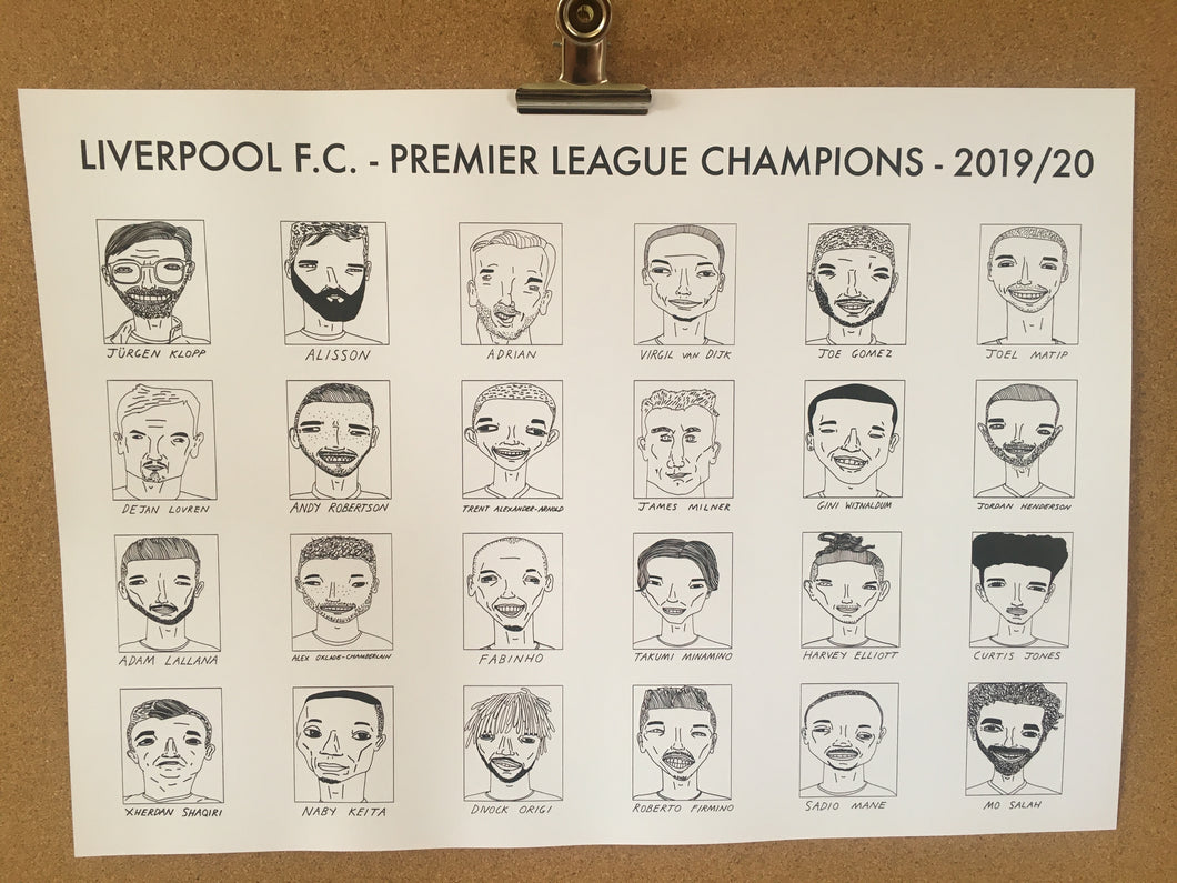 Liverpool F.C. - Premier League Champions 2019/20 - A3 - Free Shipping