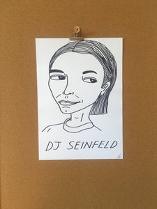 SOLD - Badly Drawn DJ Seinfeld - Original Drawing - A3.