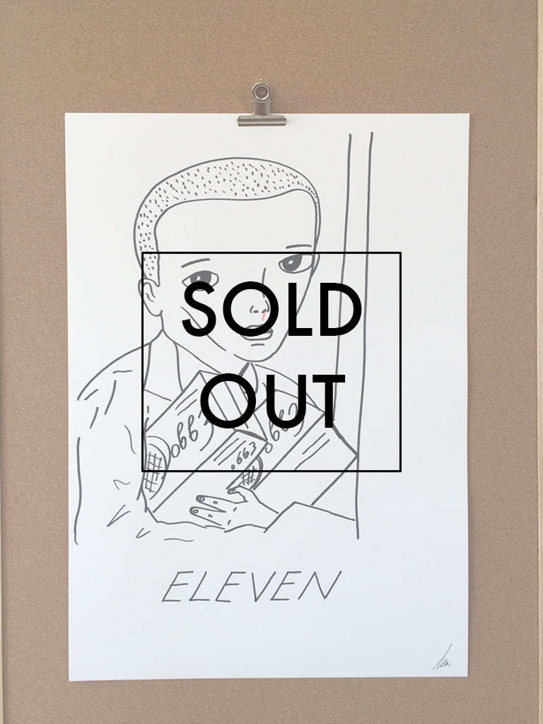 SOLD OUT - Badly Drawn Eleven from Stranger Things - Original Drawing - A2.