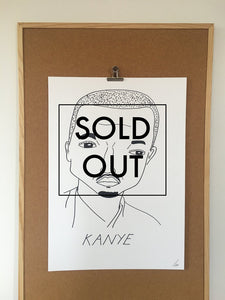 SOLD OUT - Badly Drawn Kanye West - Original Drawing - A2.