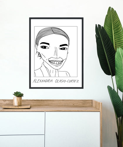 Badly Drawn Celebs - Alexandria Ocasio-Cortez - Poster - BUY 2 GET 3RD FREE ON ALL PRINTS