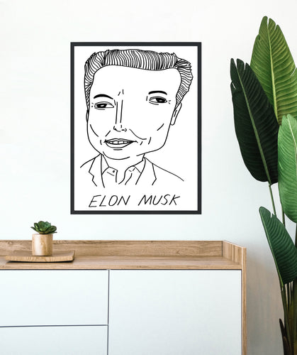 Badly Drawn Elon Musk - Poster - BUY 2 GET 3RD FREE ON ALL PRINTS