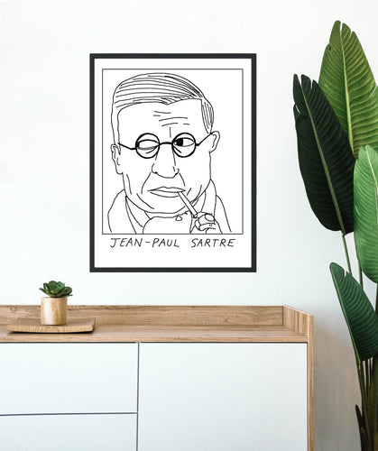 Badly Drawn Paul Sartre  - Poster - BUY 2 GET 3RD FREE ON ALL PRINTS