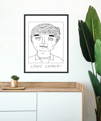 Badly Drawn Celebs - Lewis Capaldi - Poster - BUY 2 GET 3RD FREE ON ALL PRINTS