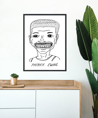 Badly Drawn Celebs - Patrick Ewing - Poster - BUY 2 GET 3RD FREE ON ALL PRINTS