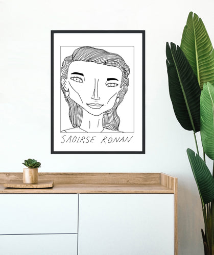 Badly Drawn Celebs - Saoirse Ronan - Poster - BUY 2 GET 3RD FREE ON ALL PRINTS