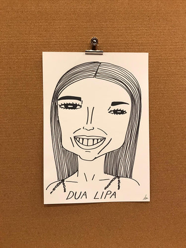 Badly Drawn Celebs - Dua Lipa - Grammys 2021 (Original Artwork - A3)