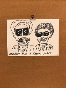 Badly Drawn Celebs - Anderson .Paak & Bruno Mars - Grammys 2021 (Original Artwork - A3)