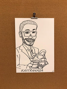 Badly Drawn Celebs - Kaytranada - Grammys 2021 (Original Artwork - A3)