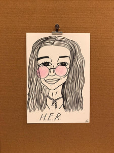 Badly Drawn Celebs - H.E.R - Grammys 2021 (Original Artwork - A3)