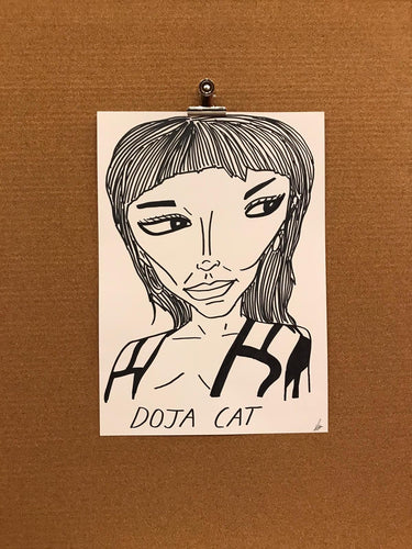 Badly Drawn Celebs - Doja Cat - Grammys 2021 (Original Artwork - A3)
