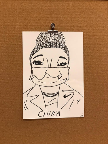 Badly Drawn Celebs - Chika - Grammys 2021 (Original Artwork - A3)