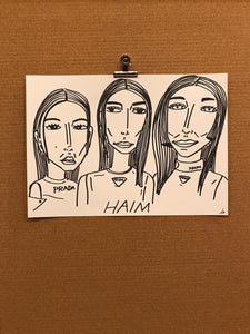 Badly Drawn Celebs - Haim - Grammys 2021 (Original Artwork - A3)